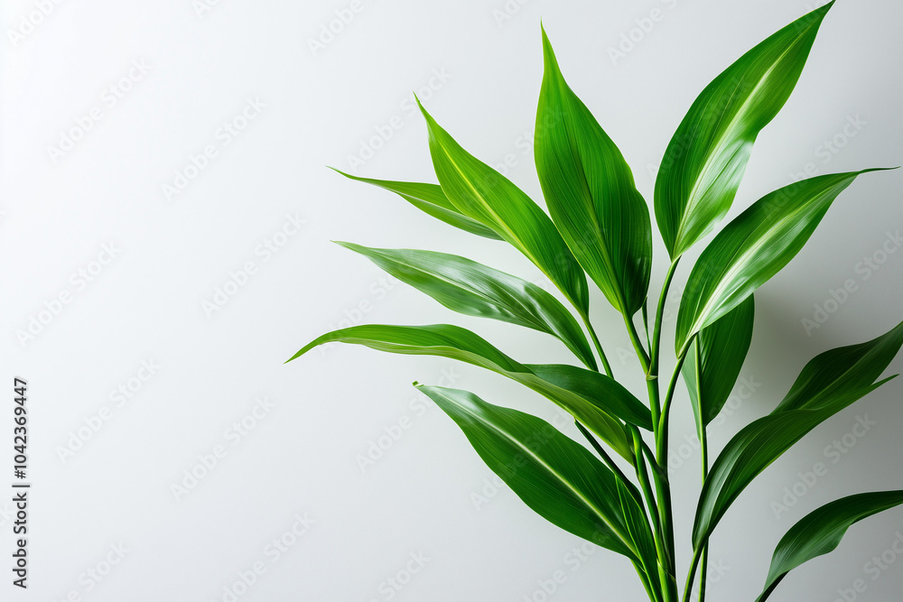 Obraz premium green leafes on white