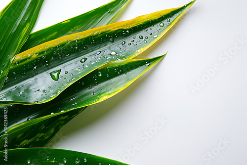 green leafes on white photo