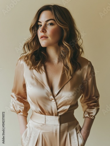 Woman in Silk Blouse.