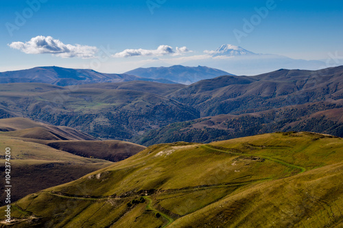 View of Mount Ararat from Mount Maymekh , Maymekh is the second highest peak of the Pambak ridge after Tezh Ler