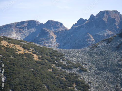 Landscape of Rila Mountain near Malyovitsa Lakes, Bulgaria