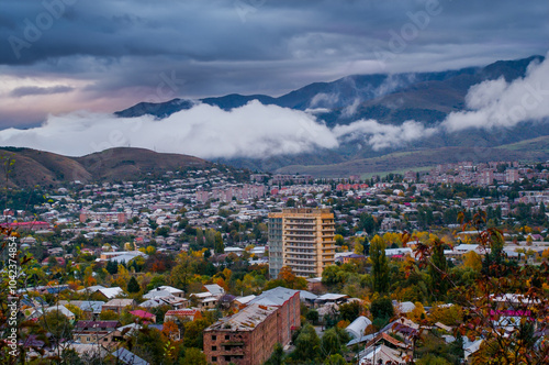 Schilderij op canvas Beautiful autumn evening in Armenia , Vanadzor