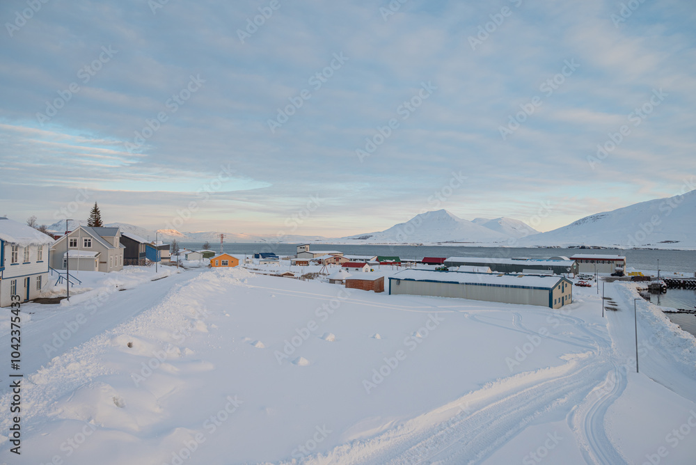 the village on island of Hrisey in Iceland the village on island of Hrisey in Iceland