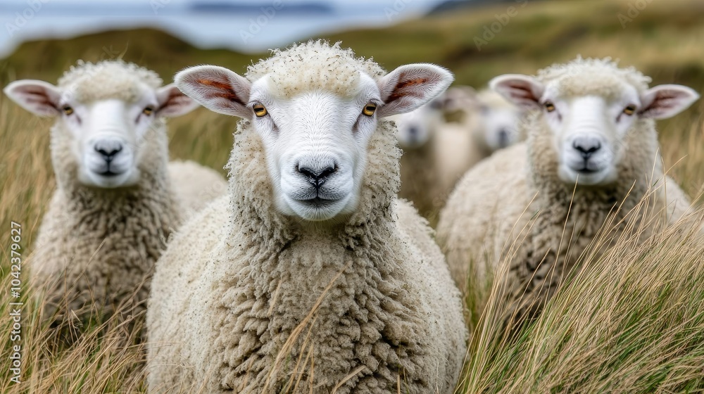 Meadow Moments:Serene Sheep.
Concept of tranquility, nature, pastoral life, innocence, flock unity. Meadow Moments:Serene Sheep.
Concept of tranquility, nature, pastoral life, innocence, flock unity.