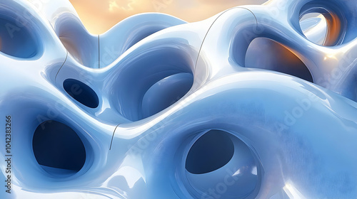 Abstract organic shapes wit...