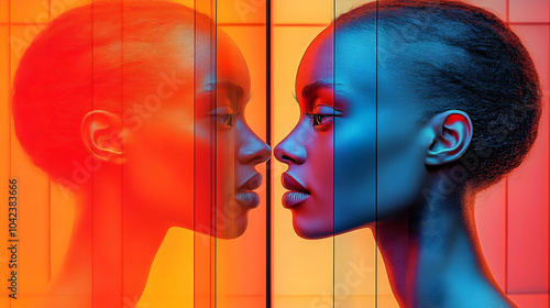 Profile of a woman with vib...