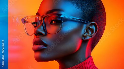 A striking portrait of a wo...