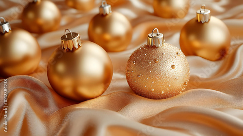 Golden Christmas ornaments ...