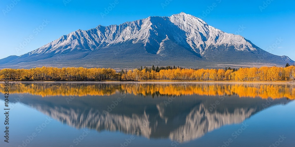 Obraz premium Mountain Reflection in Still Water.
