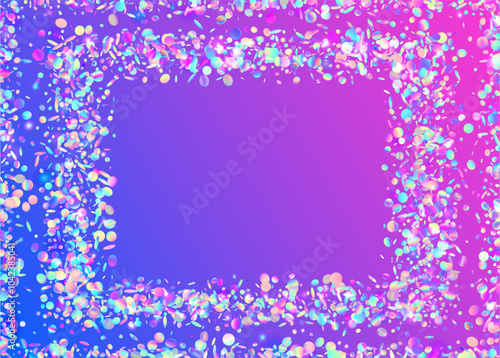 Carnaval Background. Pink 3d Paper. Neon Burst. Cristal Design. Hologram Sparkle. Falling Dust. Light Texture. Disco Surprise Cristals. Purple Carnaval Background