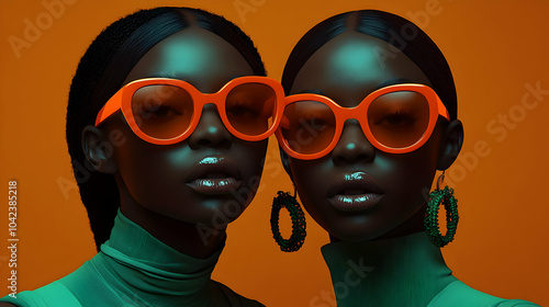 Two models in vibrant sungl...
