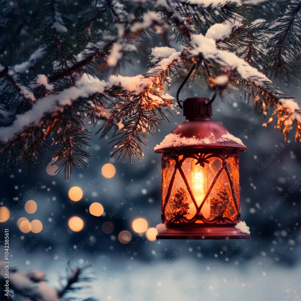 Xmas Winter decor w/ snow Xmas Winter decor w/ snow
