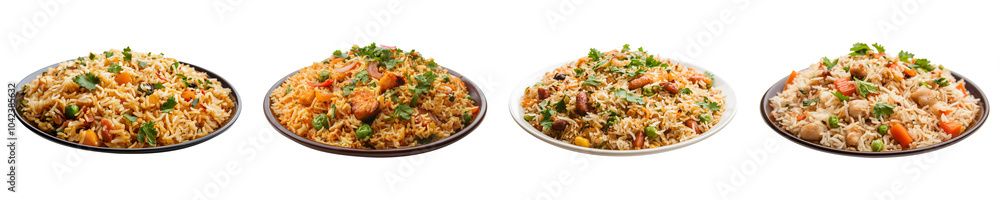 Organic Kabuli Pulao Isolated on a Transparent Background Healthy Eating Organic Kabuli Pulao Isolated on a Transparent Background Healthy Eating