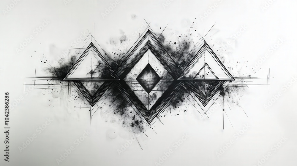 Fototapeta premium Abstract Geometric Art with Five Sides and Angles