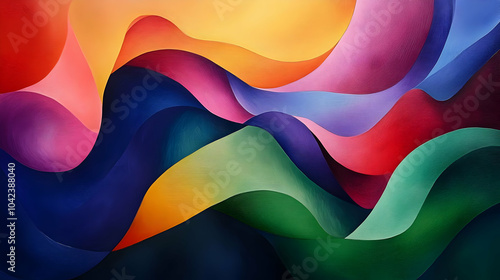 Abstract waves of color ble...