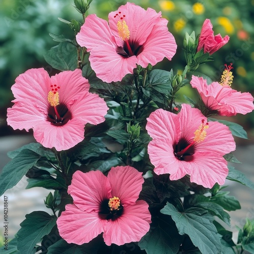 Wallpaper Mural Pink hibiscus plant Torontodigital.ca