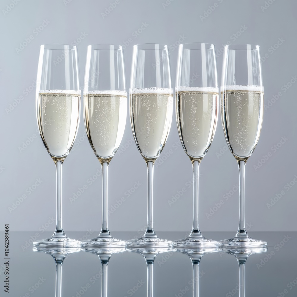 Champagne spray in glasses. Champagne spray in glasses.