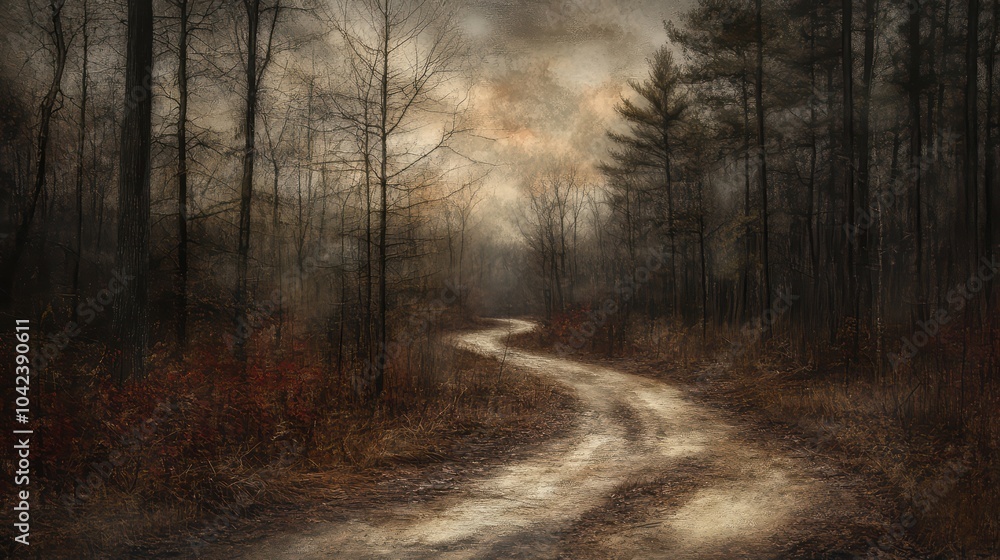 Fototapeta premium Winding Road Through Dense Forest Landscape