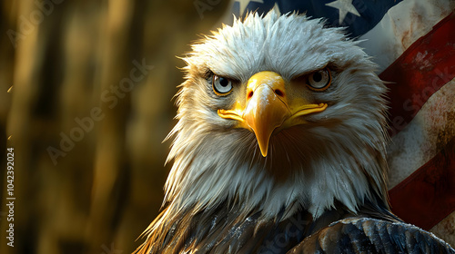 A majestic eagle with inten...