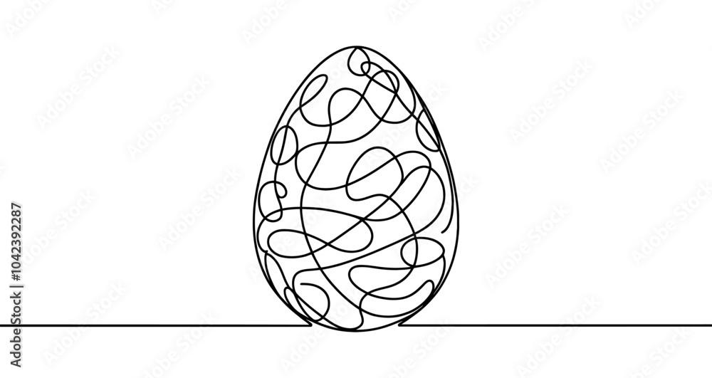 Easter egg continuous line drawing simple minimalist design Easter egg continuous line drawing simple minimalist design