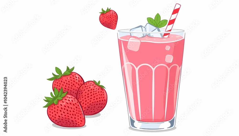 Pink Strawberry Smoothie Pink Strawberry Smoothie