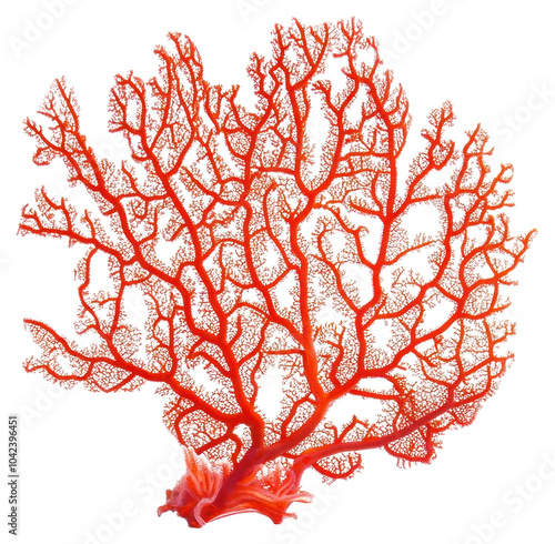 PNG Real Gorgonian coral ocean sea red.