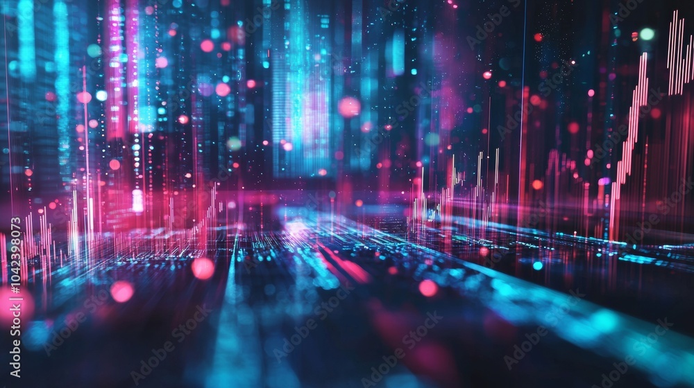 Abstract digital data visualization with vibrant colors Abstract digital data visualization with vibrant colors