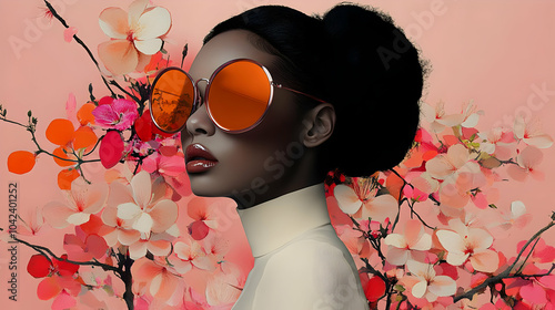 A stylish woman in sunglass...