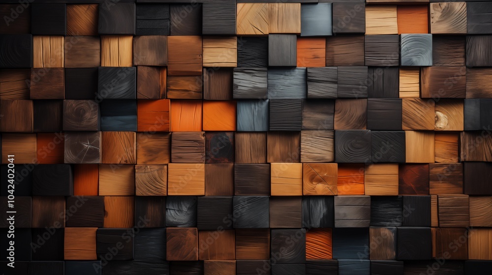 Square wood blocks and a paneling texture make this wooden background versatile for warm, earthy designs. Square wood blocks and a paneling texture make this wooden background versatile for warm, earthy designs.
