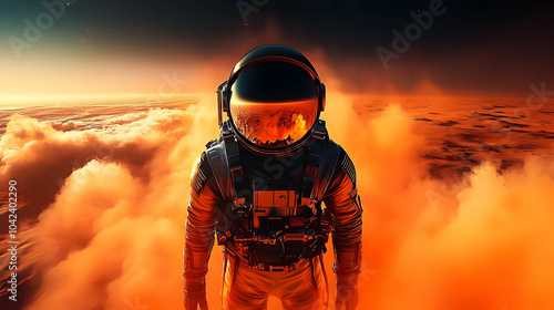 Astronaut standing amidst v...