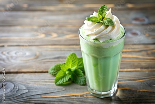 refreshing minty milkshake being enjoyed on a sunny day