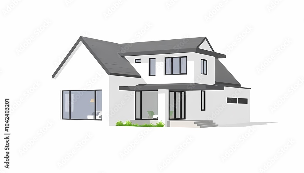 Modern House Isolated Modern House Isolated