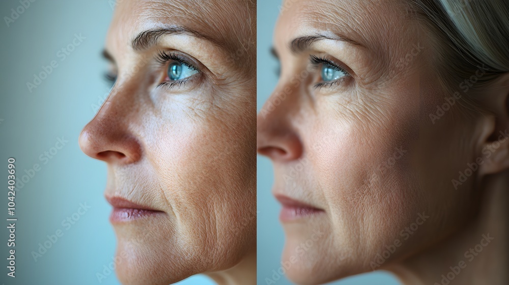 Obraz premium The physical and emotional effects of a facelift, detailed in a blog post with powerful before-and-after photos, highlighting the journey to a more youthful look