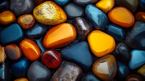 A close-up of colorful poli...