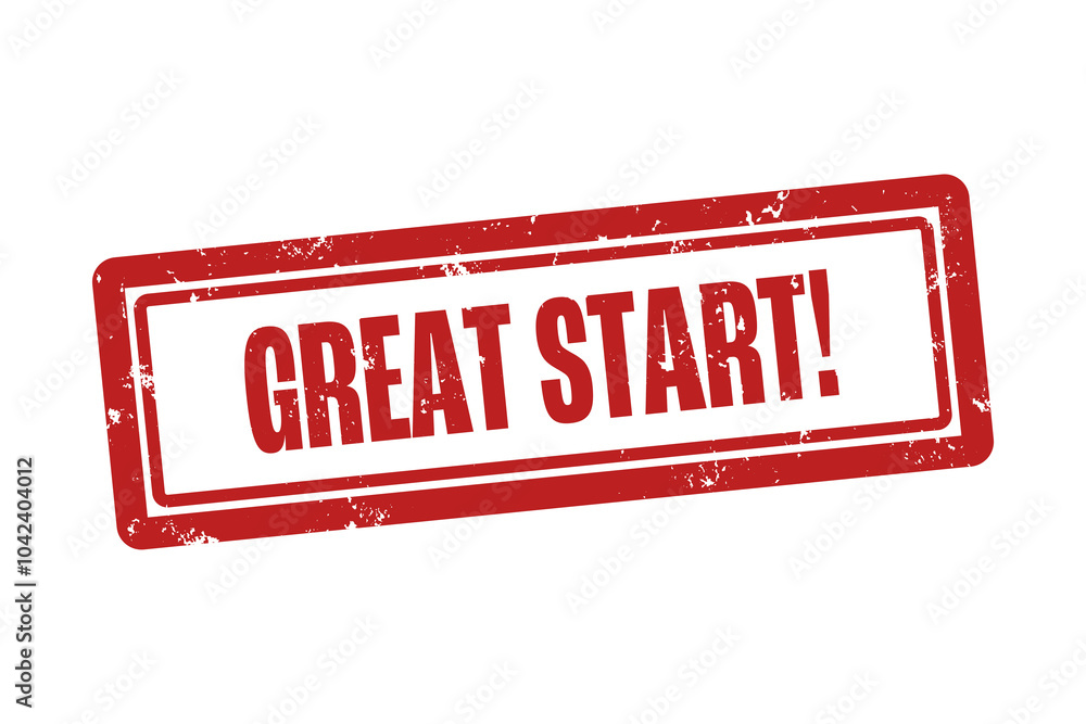 Fotografie Great Start. A red stamp isolated on white background.