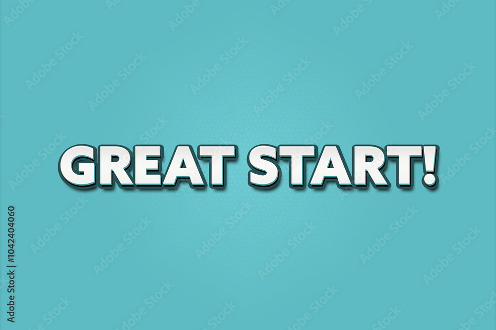 Great Start. A Illustration with white text isolated on light green background. Great Start. A Illustration with white text isolated on light green background.