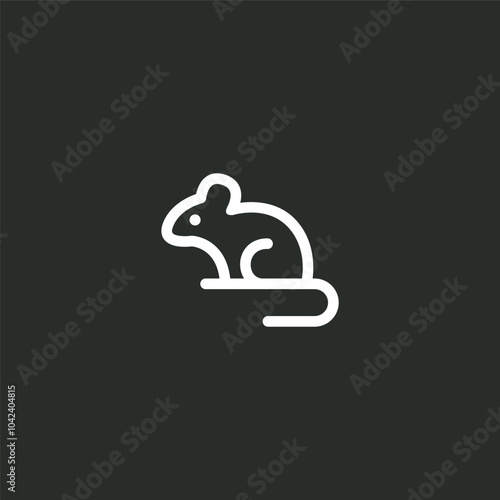 cute small mice, rat or mouse logo vector illustration, minimalist, flat modern logo