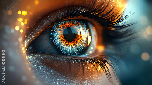 Close-up of a vibrant, deta...
