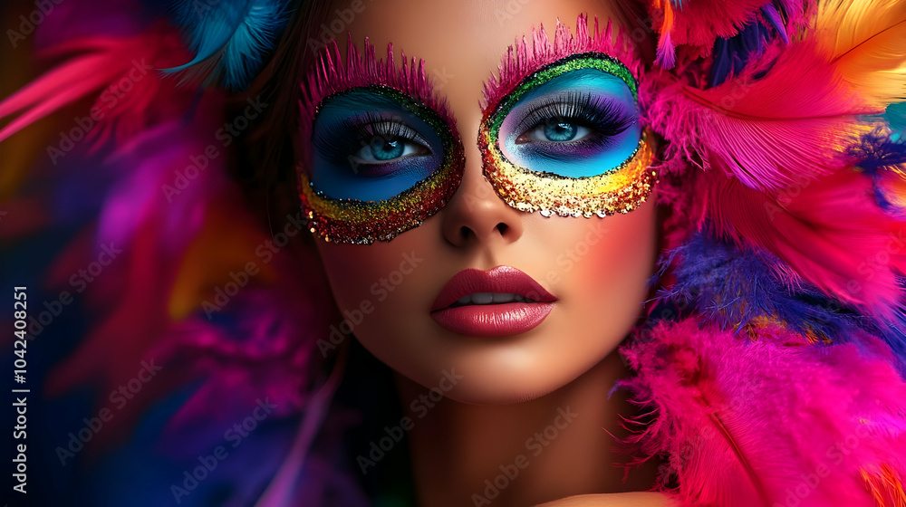 Sparkling Eye Makeup with Feathers and Glitter Sparkling Eye Makeup with Feathers and Glitter