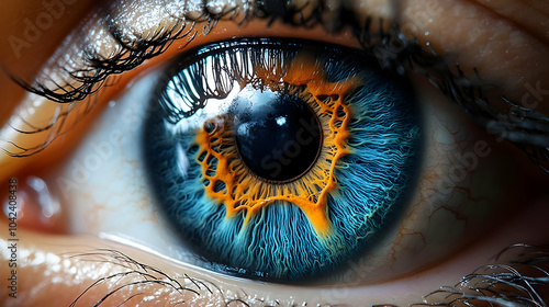Close-up of a vibrant, deta...