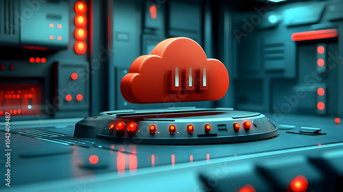 A stylized cloud icon on a ...