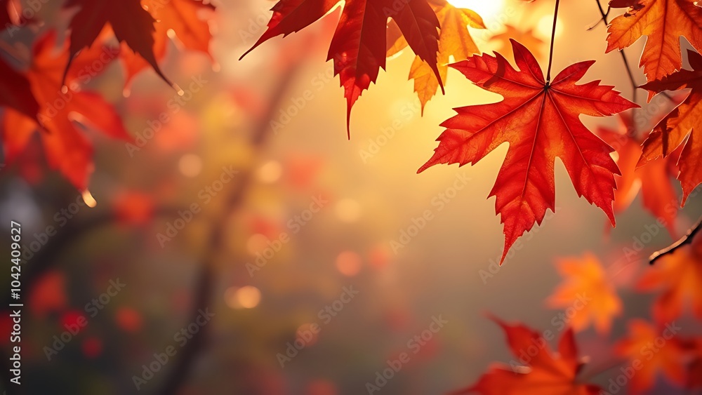 web banner design for autumn season and end year activity with red and yellow maple leaves with soft focus light and bokeh background web banner design for autumn season and end year activity with red and yellow maple leaves with soft focus light and bokeh background