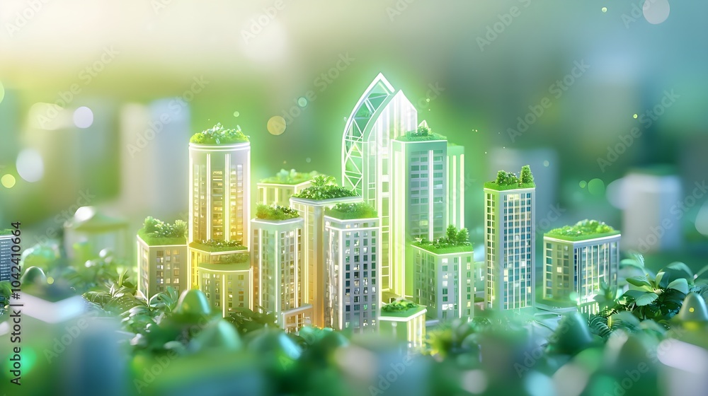 Fototapeta premium Green Cityscape Sustainable Architecture
