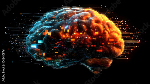 Digital brain illustration ...