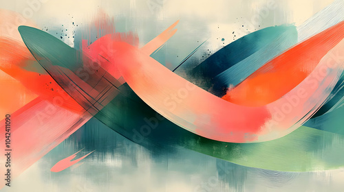 Abstract colorful brush str...