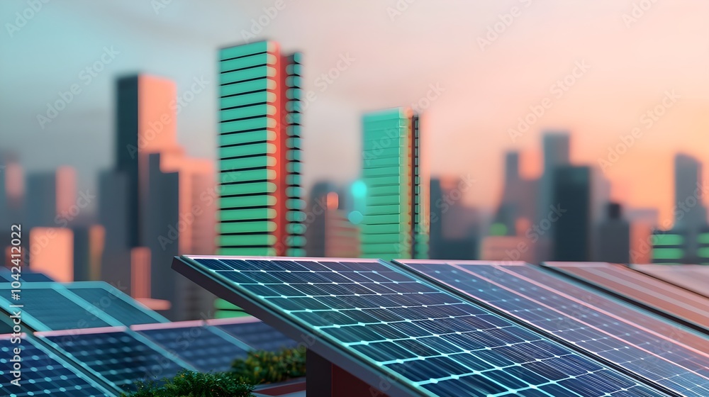 Solar Panels Cityscape Solar Panels Cityscape