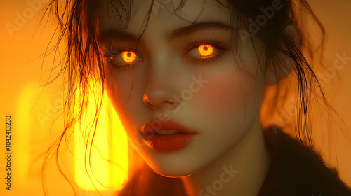 A close-up portrait of a gi...