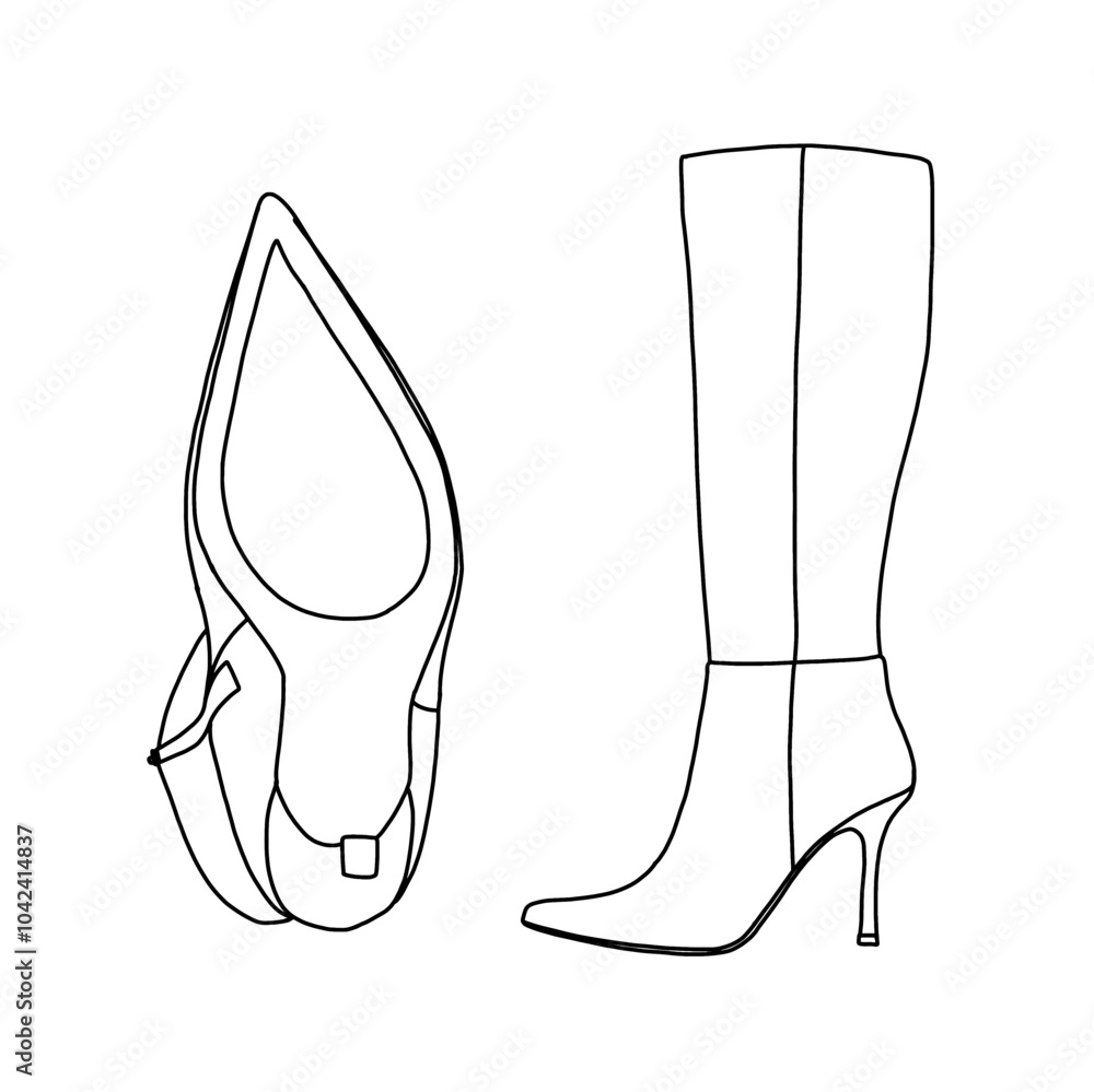 Chunky Block Low Heel for Women's Over The Knee Thigh High Boots Line ...