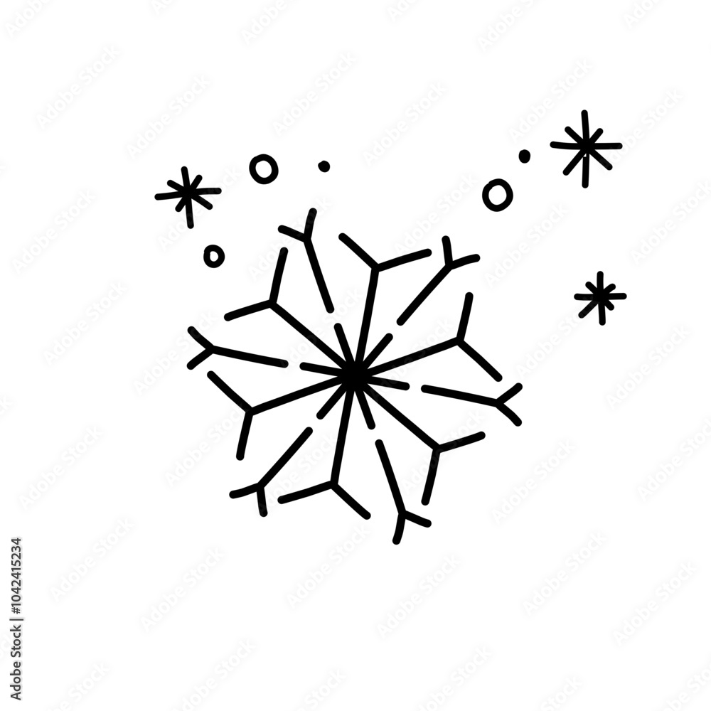snowflake doodle icon