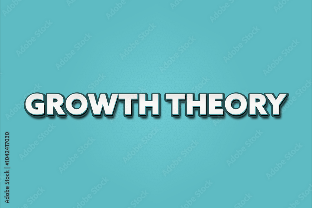 Growth Theory. A Illustration with white text isolated on light green background. Growth Theory. A Illustration with white text isolated on light green background.